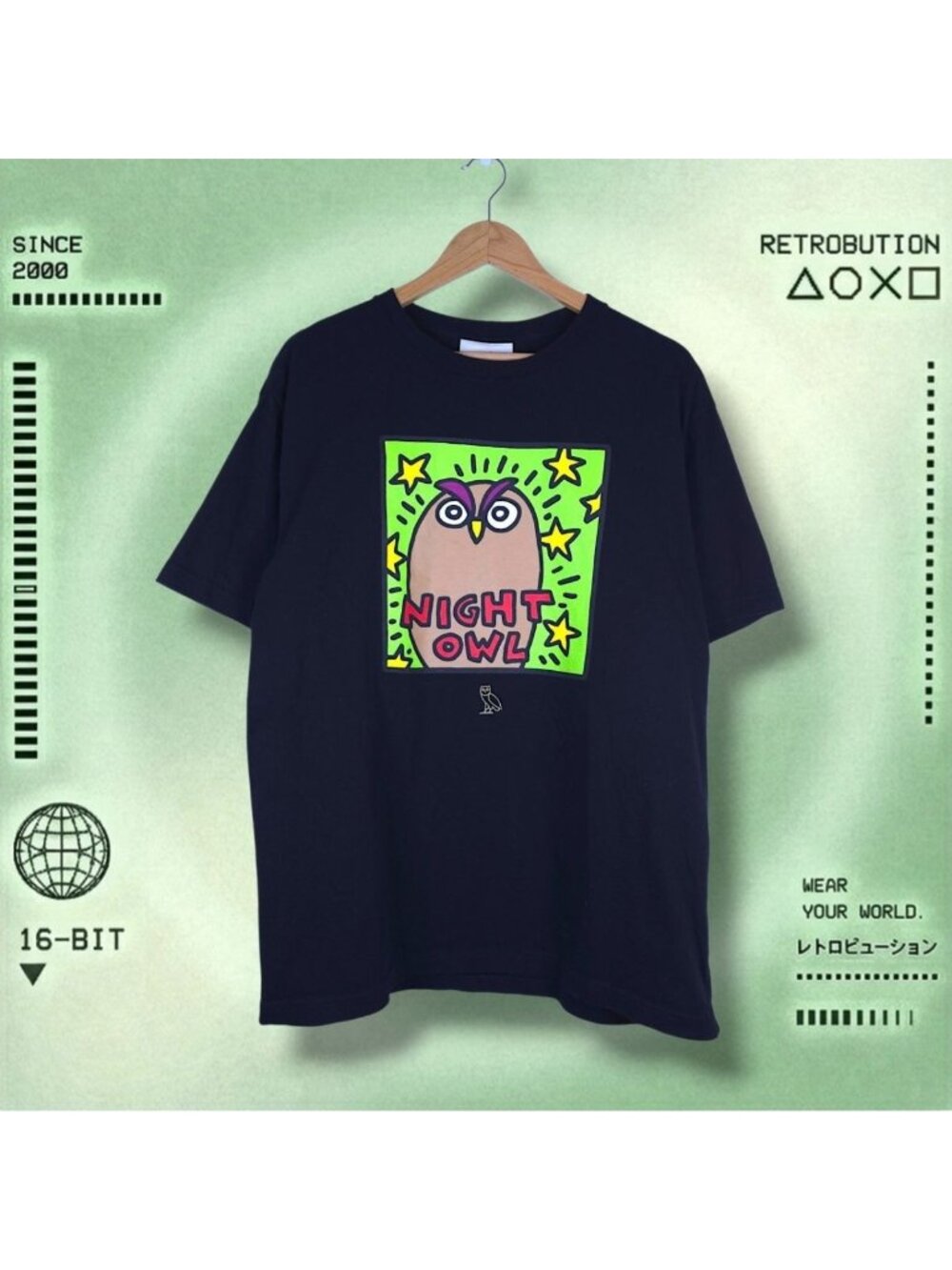 October's Very Own OVO x Keith Haring Night Owl Shirt Black Size XL
